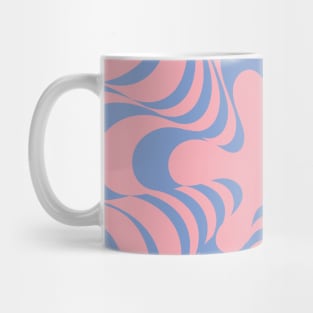 Abstract Groovy Retro Liquid Swirl Pink Blue Pattern Mug